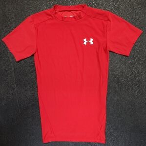 Under Armour boy Small red short sleeve compression shirt